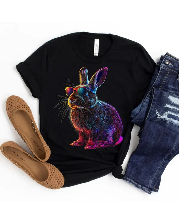 Rabbit Animal Lover Cute Bunny Sunglasses T-Shirt