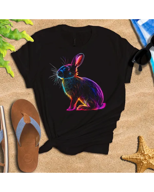 Rabbit Animal Lover Graphic Cute Bunny Sunglasses T-Shirt