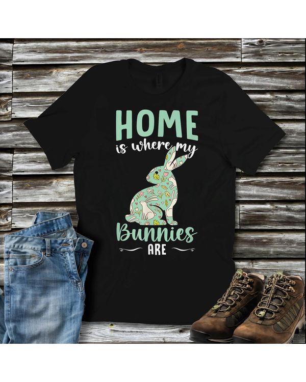 Bunny Funny Kids Home Is Where My Bunnies Are Rabbit T-Shirt