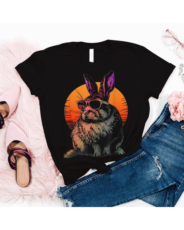Funny Rabbit Animal Lover Graphic Cute Bunny Retro Vintage T-Shirt